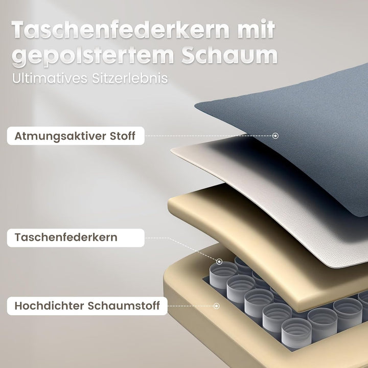 GTPLAYER Gaming Stuhl Bürostuhl Ergonomisch Gaming Sessel mit Kopfstütze und Cloud-Lendenkissen, Gep