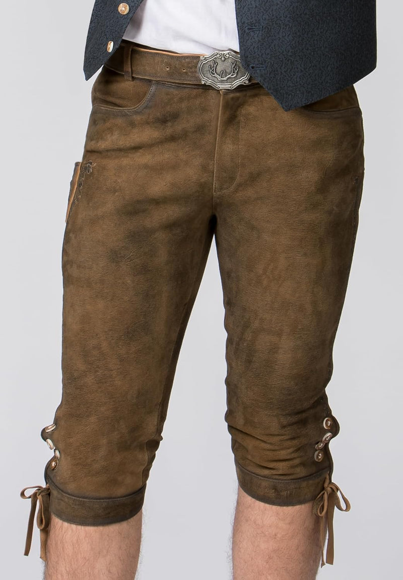 Stockerpoint Siggi2 Herren Trachtenlederhose, Havanna Gespeckt