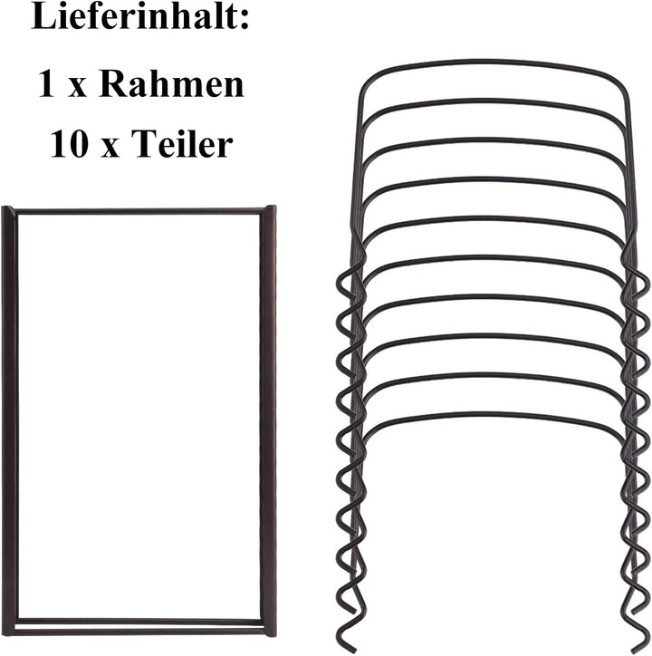 Toplife Deckelorganizer für Teller, Deckelhalter mit 10 verstellbaren Teiler, Abtropfgestell, Küchen