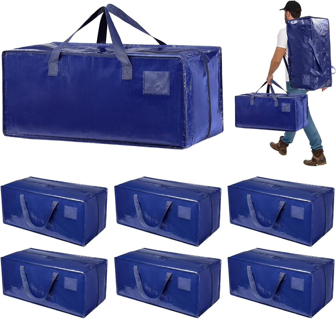 Dokeno 6 Stück 92L Aufbewahrungstasche, Grosse Umzugstaschen mit Rucksackgurten, Wasserdicht Aufbewa