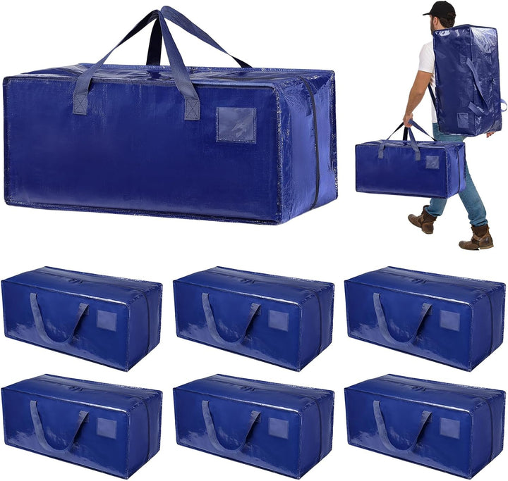 Dokeno 6 Stück 92L Aufbewahrungstasche, Grosse Umzugstaschen mit Rucksackgurten, Wasserdicht Aufbewa