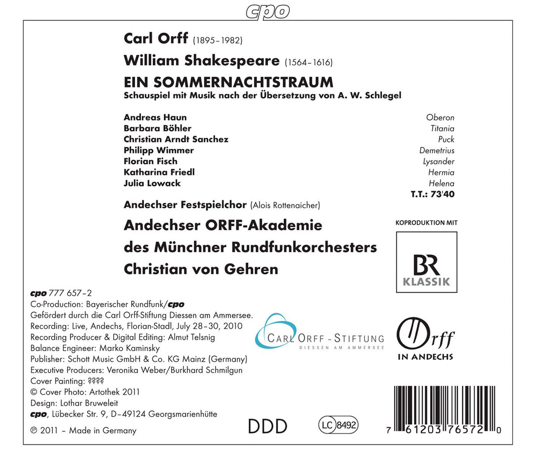 Ein Sommernachtstraum, Audio-CD