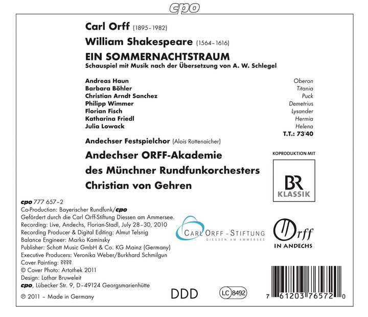 Ein Sommernachtstraum, Audio-CD
