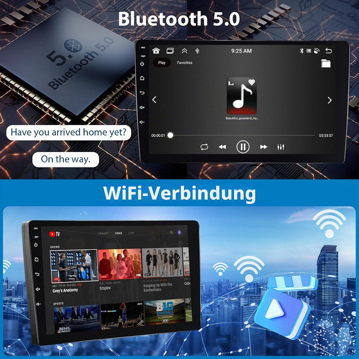 Podofo 10,1 Zoll Autoradio für Peugeot 107/Citroen C1/Toyota Aygo, kabelloses Carplay, Android Auto,