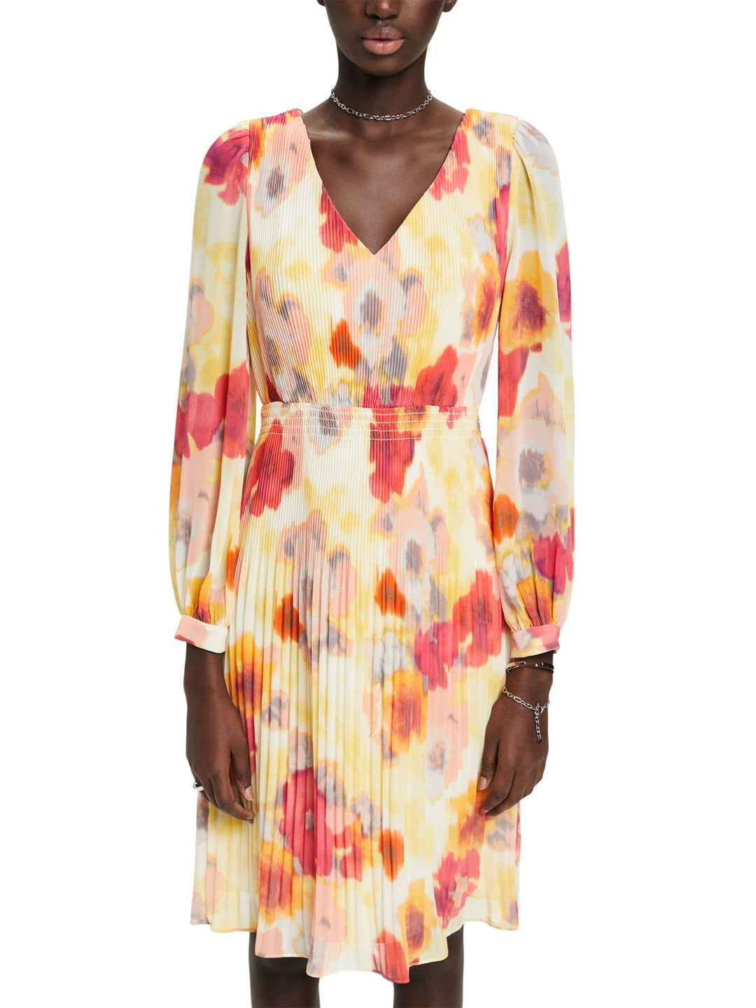 Esprit Collection Minikleid mit floralem Allover-Print 34 823/Orange 4, 34 823/Orange 4