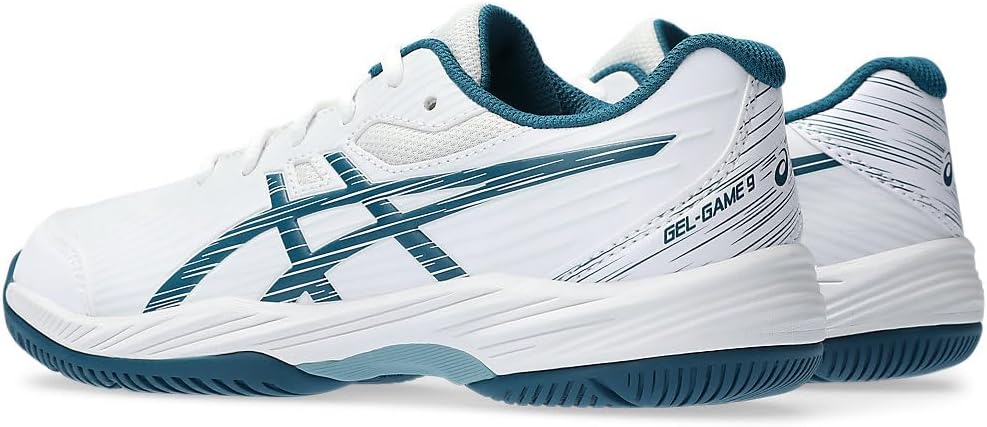 ASICS Unisex Kinder Gel-Game 9 Gs Sneaker 34.5 EU White Restful Teal, 34.5 EU White Restful Teal