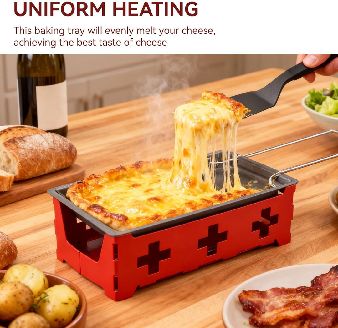 Käse-Raclette-Set, Käse-Raclette-Ofen-Set, Antihaft-Käse-Raclette, tragbares, faltbares Antihaft-Käs
