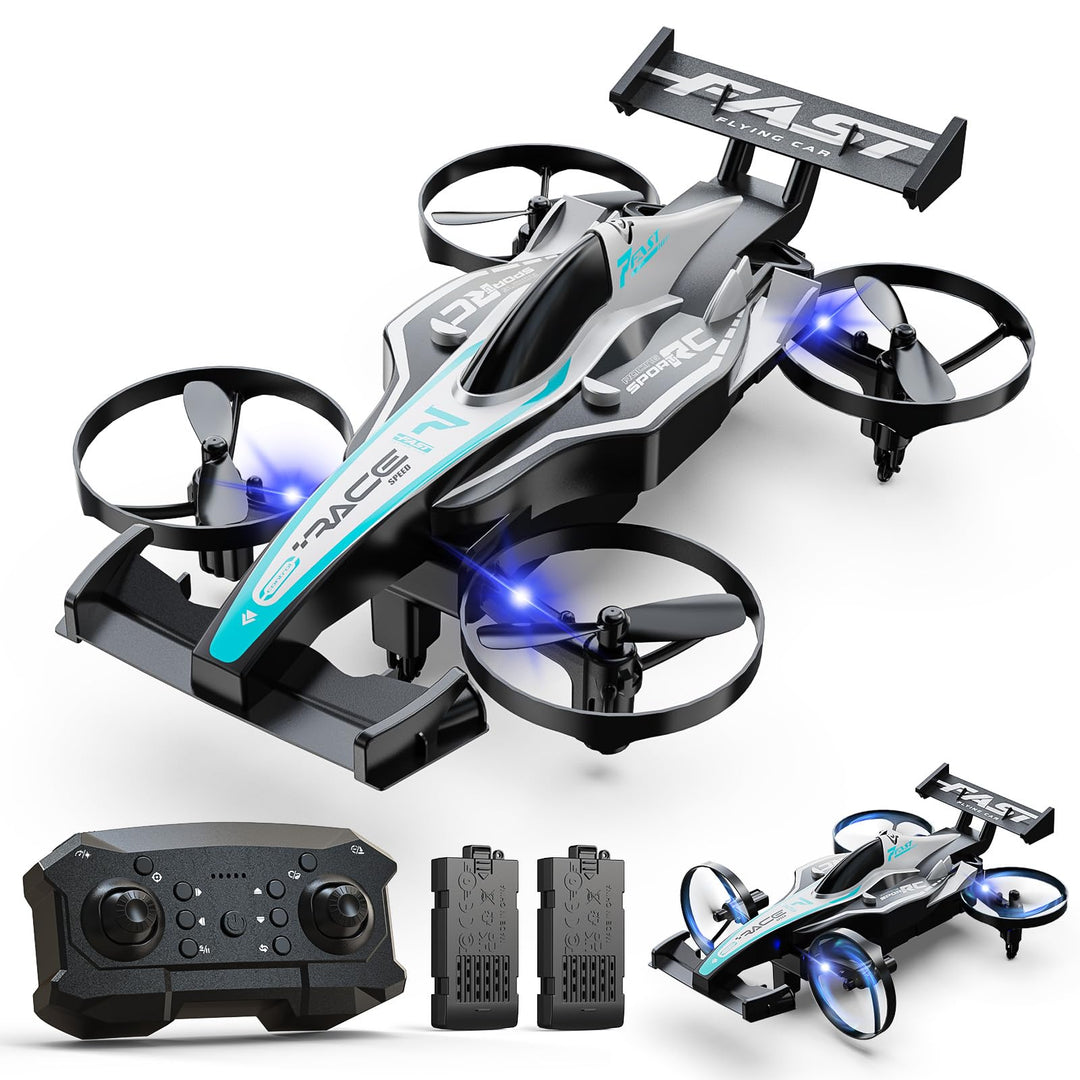DEERC HT35 Kinderdrohne, 2-in-1 Luft- &amp; Bodenfahrzeug, RC Auto und Drohne, 3 Geschwindigkeitsstufen,