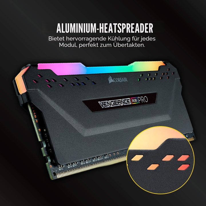 Corsair Vengeance RGB PRO 32GB (2x16GB) DDR4 3600 (PC4-28800) C18 Desktop Memory – schwarz 2 x 16 GB