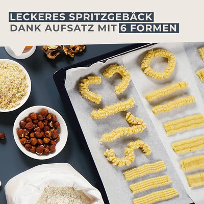 FACKELMANN Fleischwolf mit Gebäckaufsatz #easyprepare, hochwertige Wurstmaschine, manueller Wurstfül