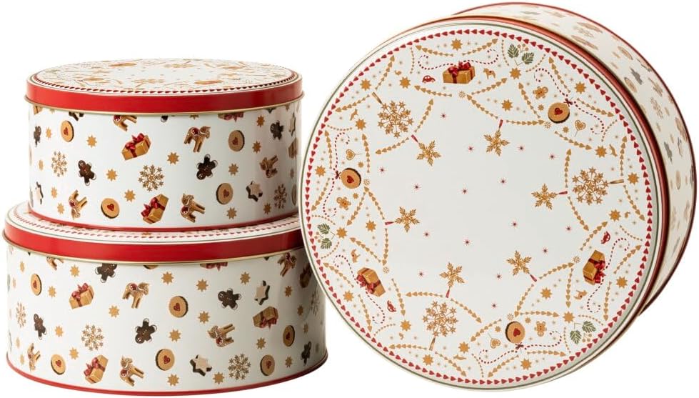 Hutschenreuther Weihnachten "Christmas Love" Set 3 Plätzchendosen aus Blech (17x8-20x9-22x10 cm)