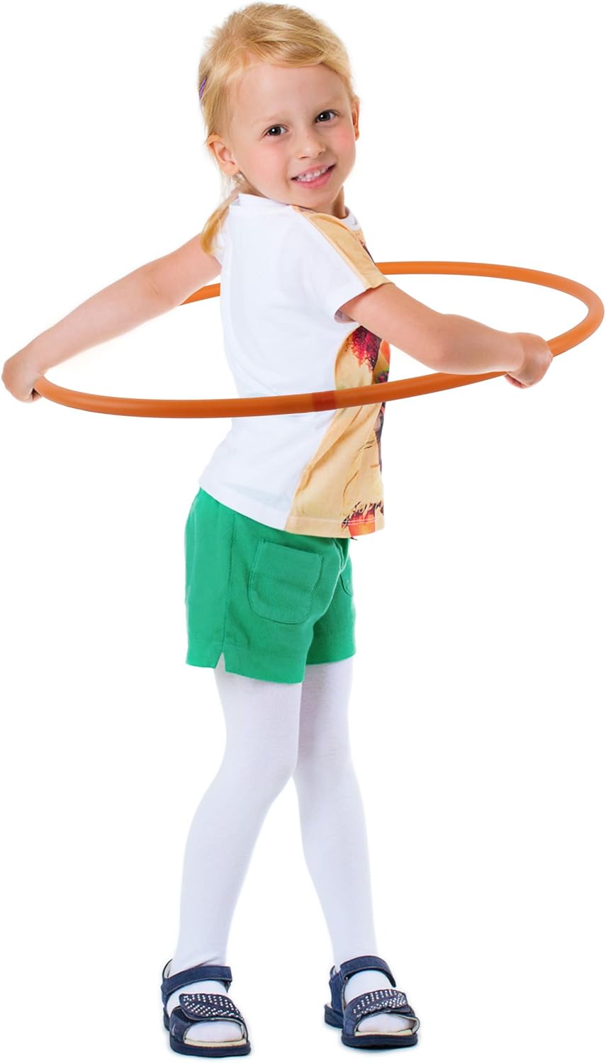 HOOPOMANIA Kinder Hula Hoop Reifen einfarbig [Ø60cm - Ø80cm] Hula Hoop für Kinder bunt Orange Ø65cm,