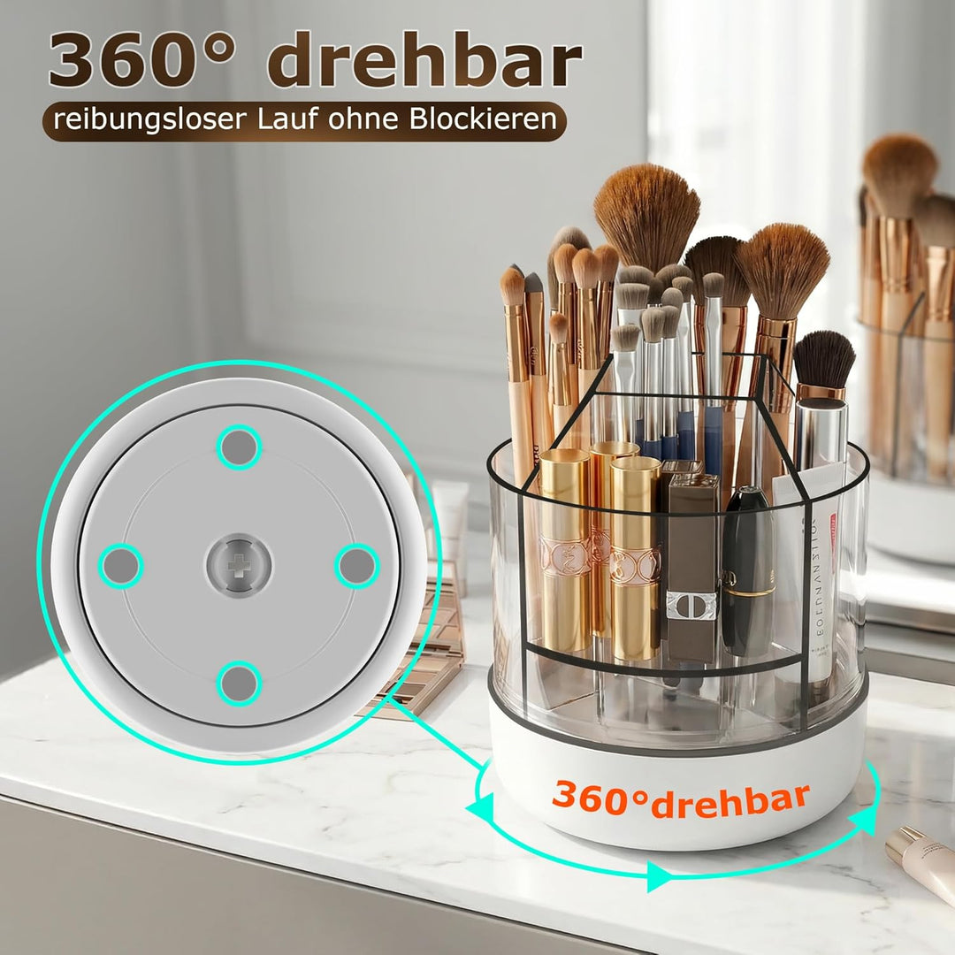CTIME 360° drehbarer Make-up-Organizer, 5-stufiger Fächerhalter für Make-up-Pinsel, Kosmetikaufbewah
