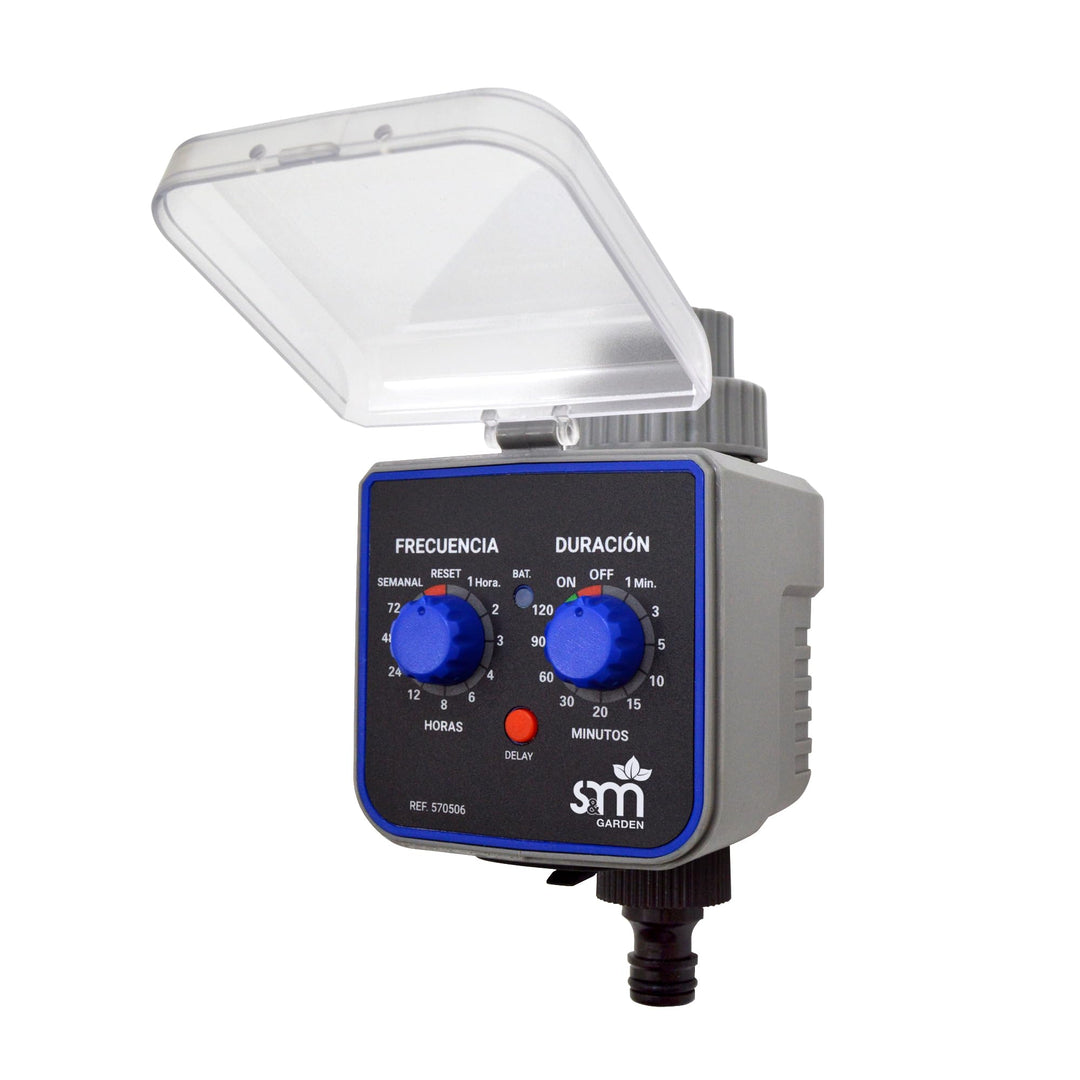 S&M 590054 Wasserhahn-Programmierer mit 1 Ausgang für automatische Bewässerung H-M, Grau/Schwarz, 3/
