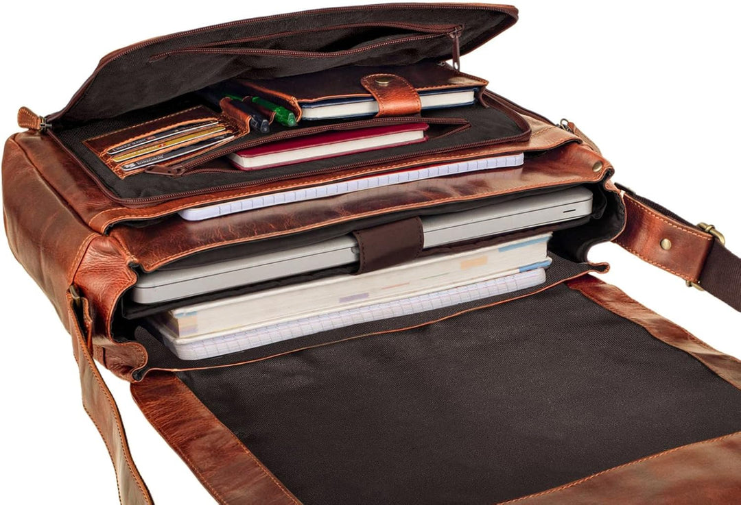 STILORD Vintage Umhängetasche Leder gross für Herren Damen 15.6 Zoll Laptoptasche Unitasche Bürotasc
