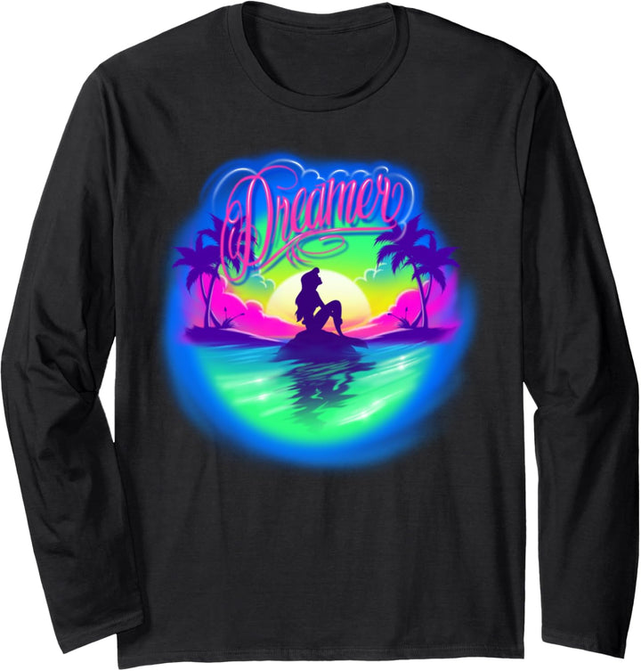Disney The Little Mermaid Ariel Dreamer Sunset Silhouette Langarmshirt