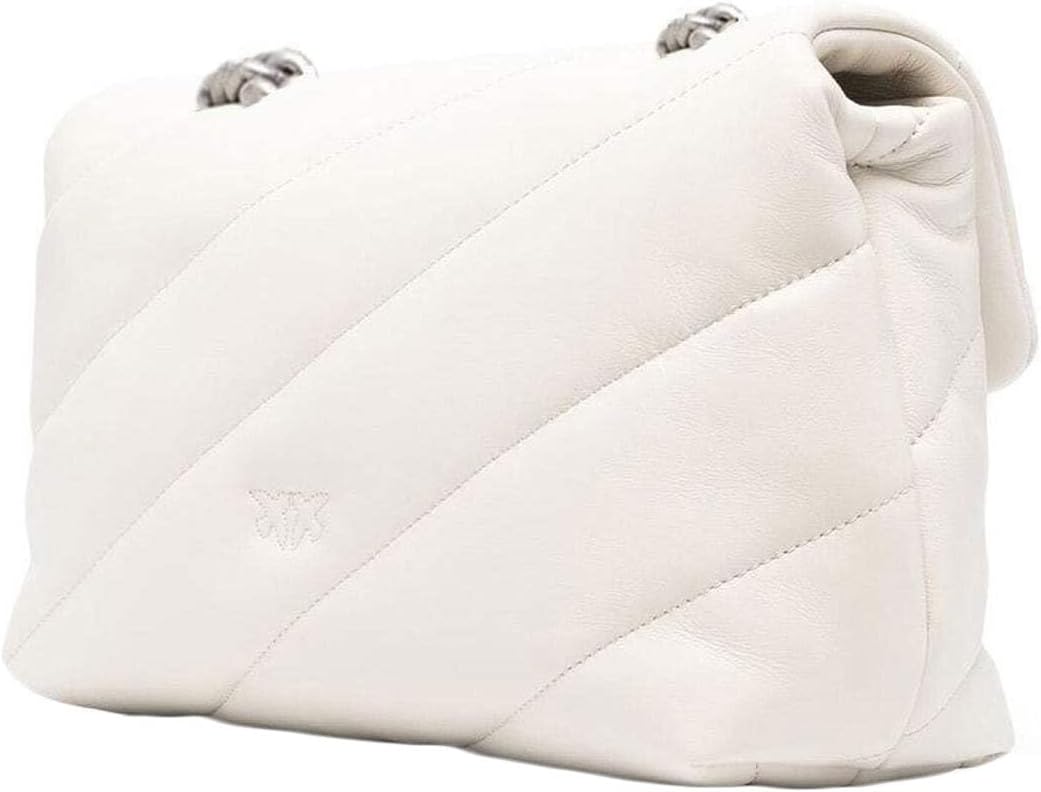 Pinko Damen Love Classic Puff Cl Sheep Nap Handtasche Z14o_bianco Seta-old Silver, Z14o_bianco Seta-