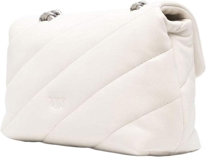 Pinko Damen Love Classic Puff Cl Sheep Nap Handtasche Z14o_bianco Seta-old Silver, Z14o_bianco Seta-