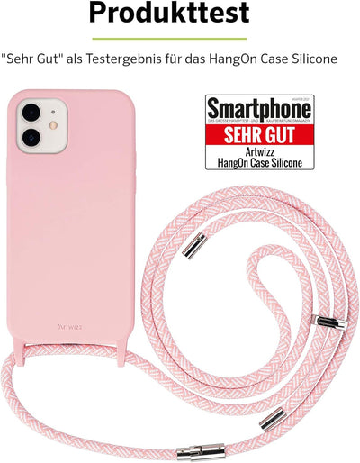 Artwizz HangOn Case kompatibel mit [iPhone 13] - Elastische Schutzhülle aus Silikon als Handykette z