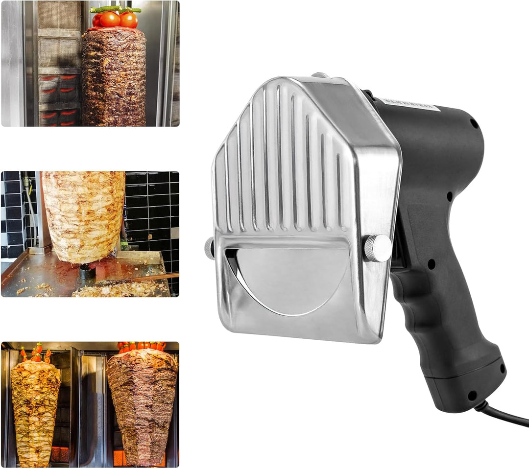 Elektromesser Gyrosmesser Doner Messer 120W Elektrisch Kebab Cutter Profi Schneidemesser Edelstahl K