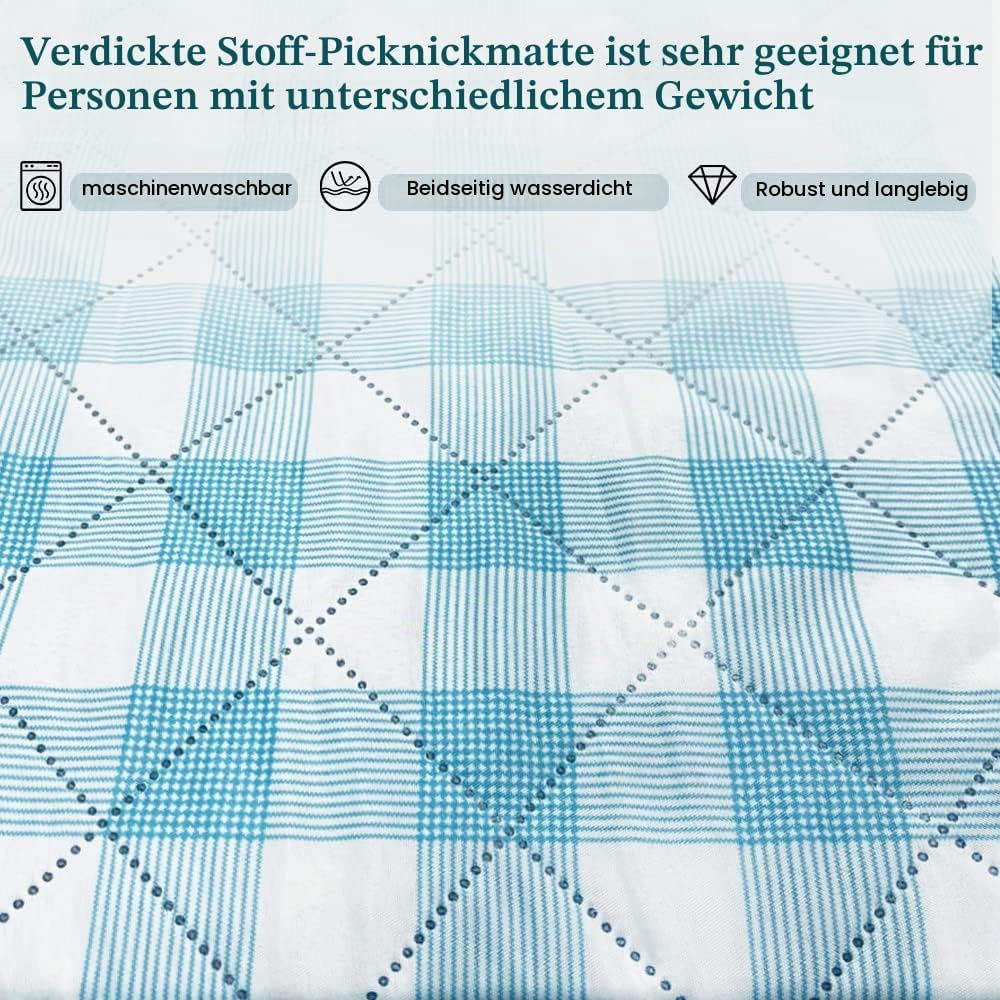 Waschbar Picknickdecke Wasserdicht Isoliert, Strandmatte Gepolstert Faltbar, Large Picnic Blanket Wa