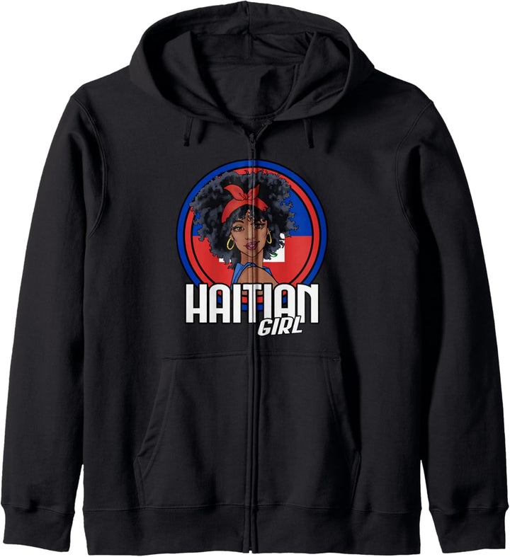 Haitianisches Madchen Haiti Flagge Geschenk Haiti Gift Kapuzenjacke