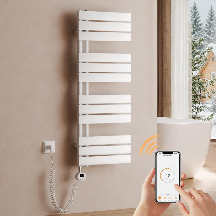 S'AFIELINA Handtuchheizkörper Elektrisch 1041×400mm, Badheizkörper Elektrisch mit Thermostat, WiFi,