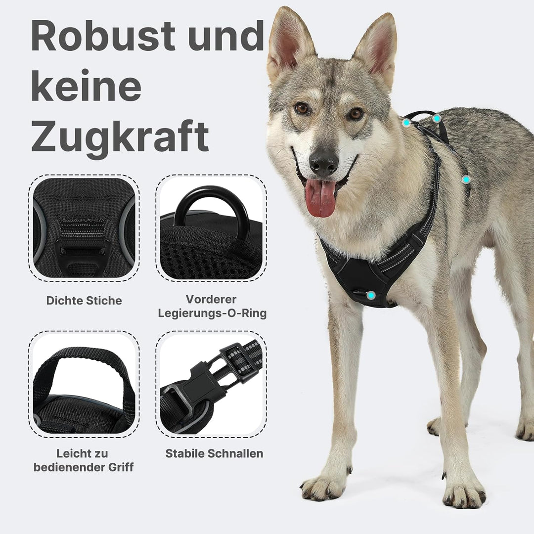 Demigreat Hundegeschirr Mittelgrosse Grosse Hunde, Anti Zug Hundegeschirr Gepolstert mit Griff, Atmu