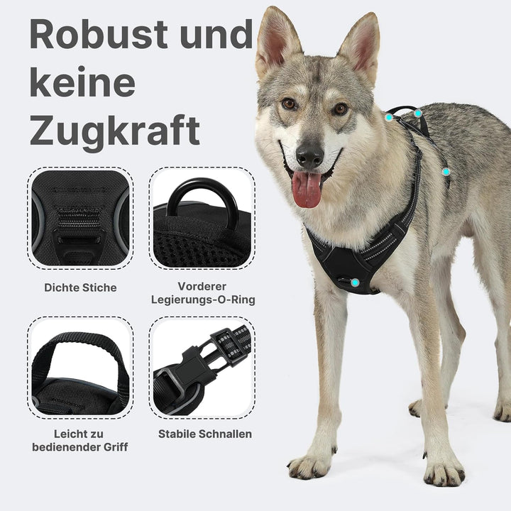 Demigreat Hundegeschirr Mittelgrosse Grosse Hunde, Anti Zug Hundegeschirr Gepolstert mit Griff, Atmu