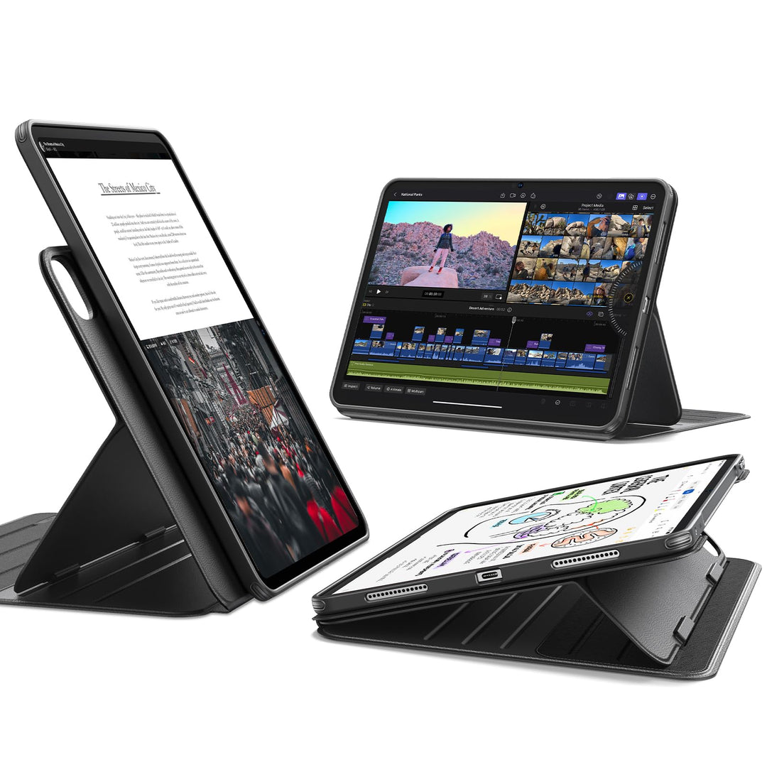 ESR für iPad Pro 13 Hülle (2024), Drehbare Hülle mit Abnehmbarer Magnetabdeckung, Ständer im Hoch-/Q
