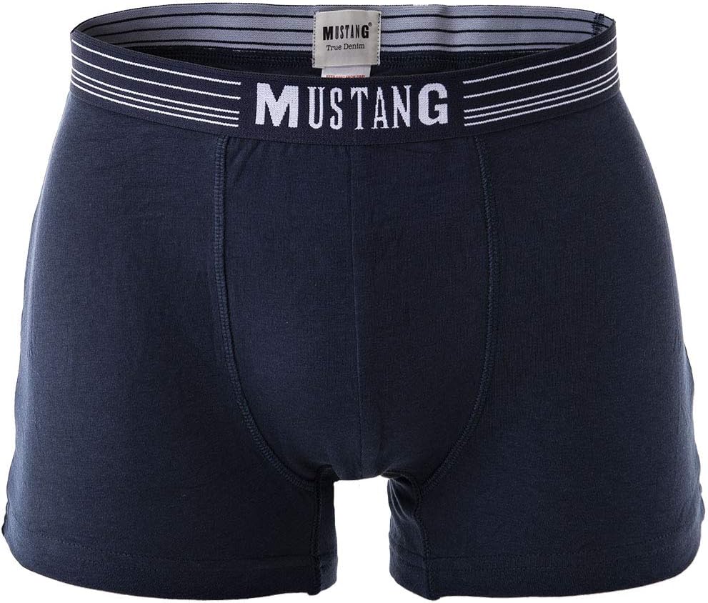 Mustang 3er Pack - Herren Boxershorts aus Baumwolle, Unterhosen für Männer, Navy/Weiss/Rot