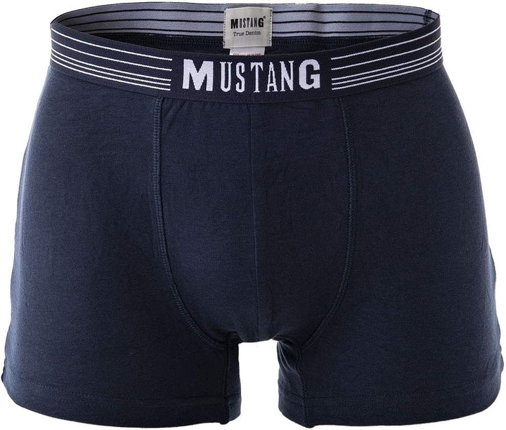 Mustang 3er Pack - Herren Boxershorts aus Baumwolle, Unterhosen für Männer, Navy/Weiss/Rot