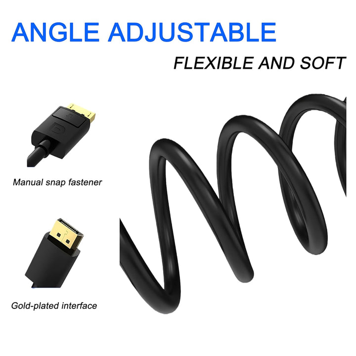 4K@60Hz DisplayPort auf Mini HDMI Kabel, DP zu MINI HDMI 1,8m Kabel 3D 1080P 3840x2160 2K@120Hz UHD