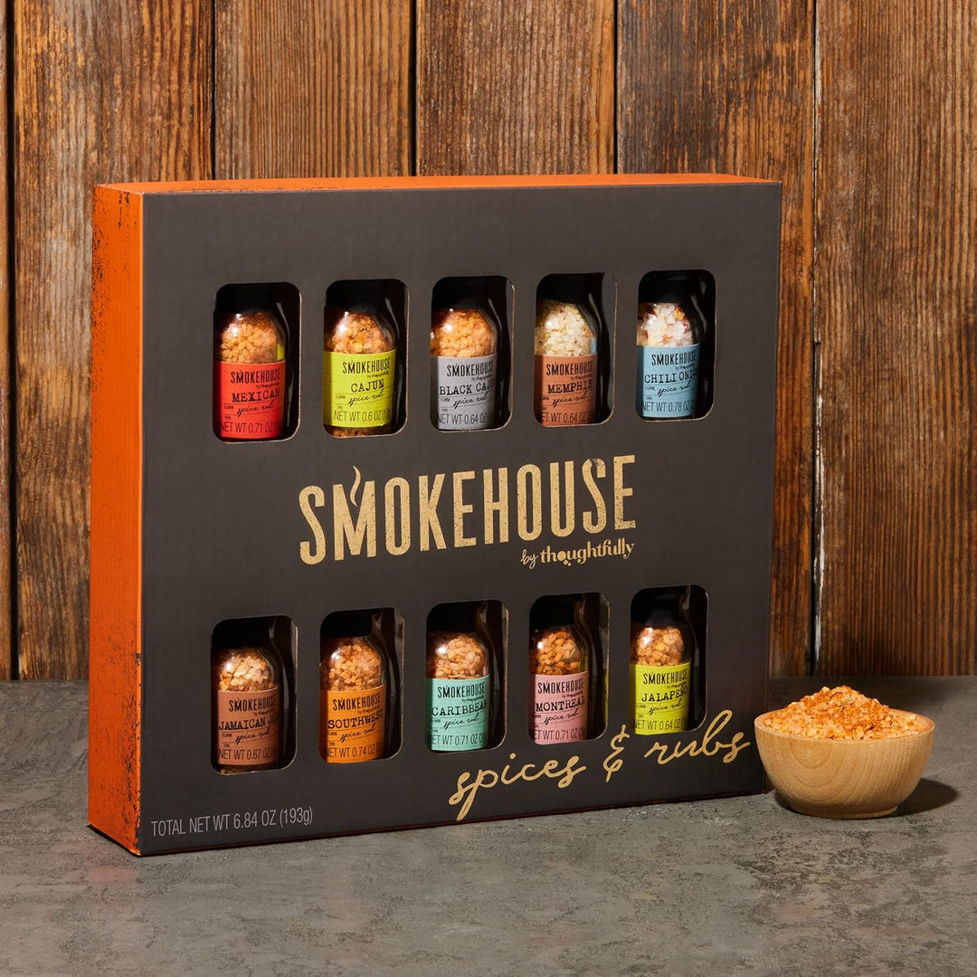 Smokehouse by Thoughfully Gourmet-Grillgewürzset - Mini-Glasflaschen mit veganen & vegetarischen Gri
