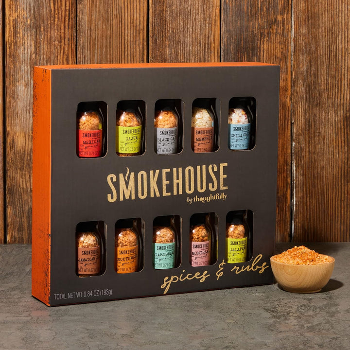 Smokehouse by Thoughfully Gourmet-Grillgewürzset - Mini-Glasflaschen mit veganen & vegetarischen Gri