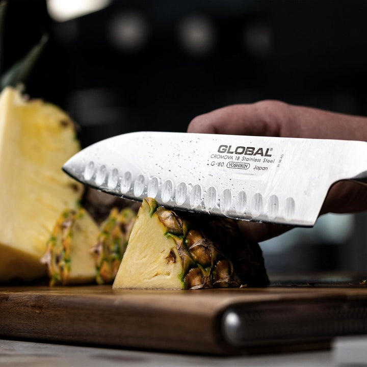 Global Knives G-80 Santokumesser mit 18 cm Klinge, CROMOVA 18
