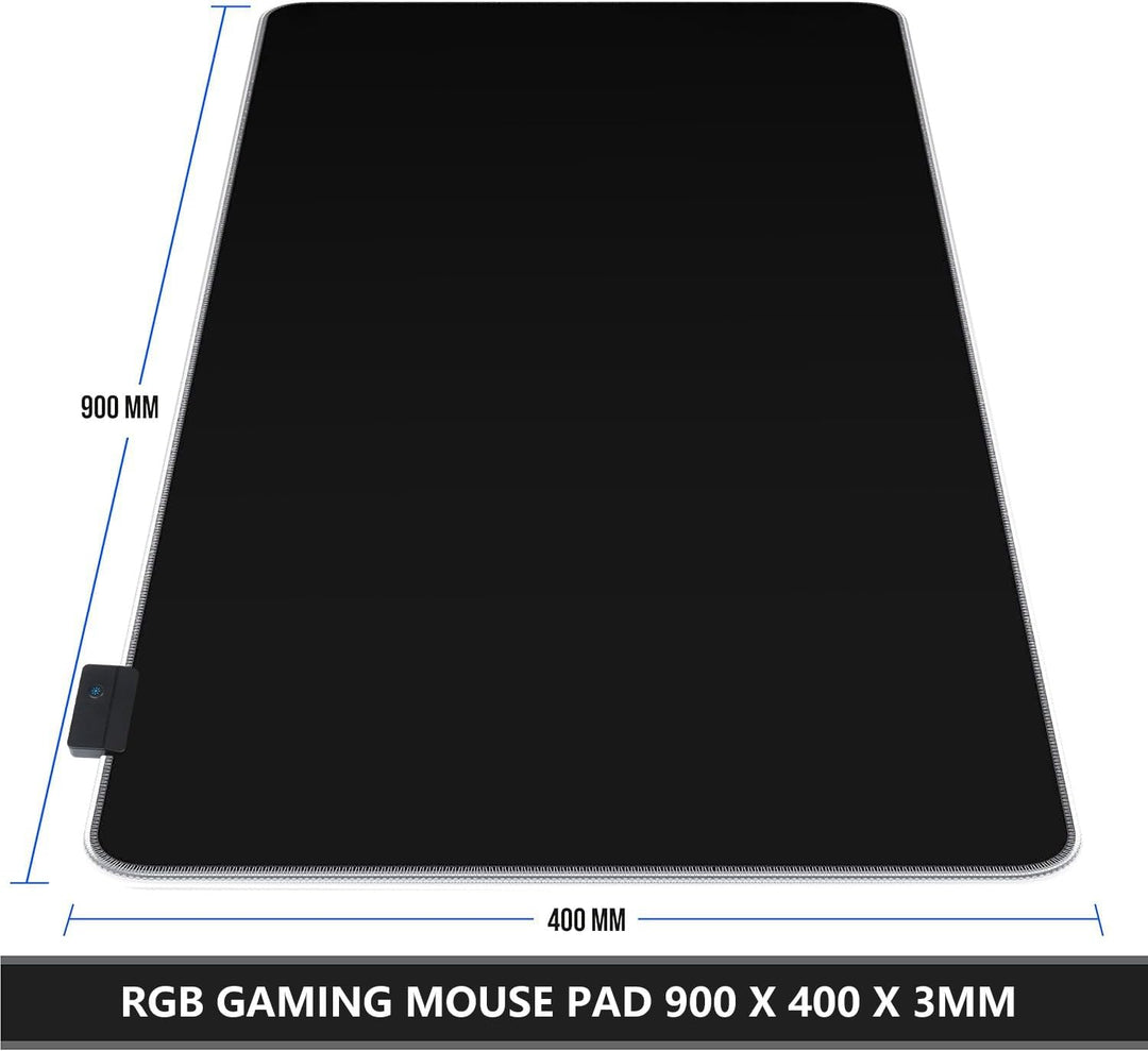 Gaming Mauspad RGB Mousepad 900x400mm XXL Extra Gross mit 14 Beleuchtungs Modi 7 LED Farben Wasserdi