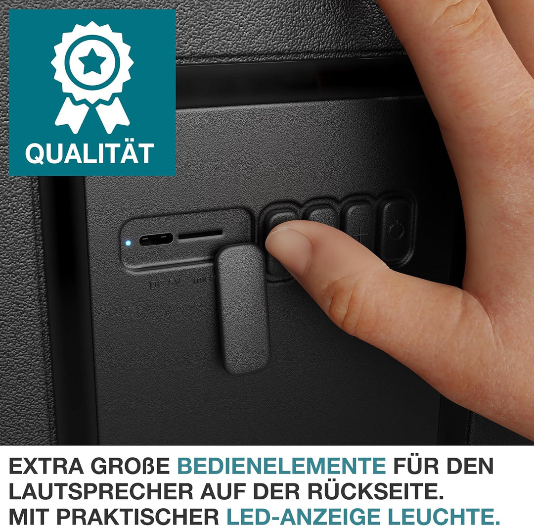 TOM 3in1 Musik Kühlbox 21l zum Kühlen, Warmhalten und Musik hören – mit Bluetooth Lautsprecher – Küh