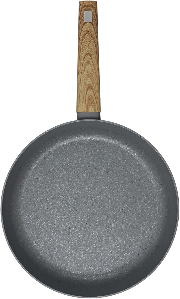 COOK CONCEPT, KC25341, Forged Aluminum Frying pan with Wood Effect Handle, ideal for Searing and Sim