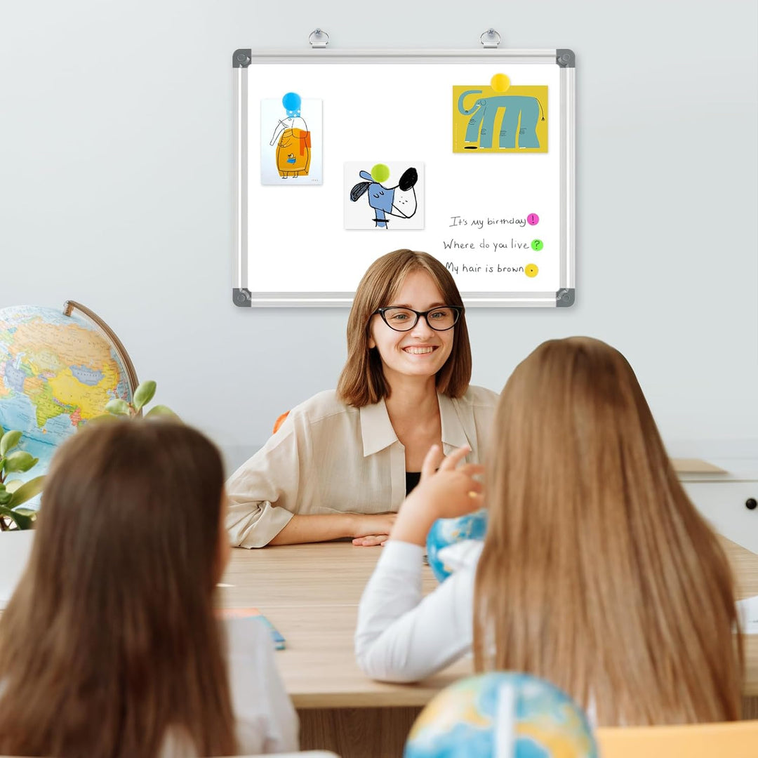 DOLLAR BOSS Magnetisches Whiteboard, 30X40CM Magnettafel Magnetpinnwand mit 2 Whiteboard Stifte, 8 M
