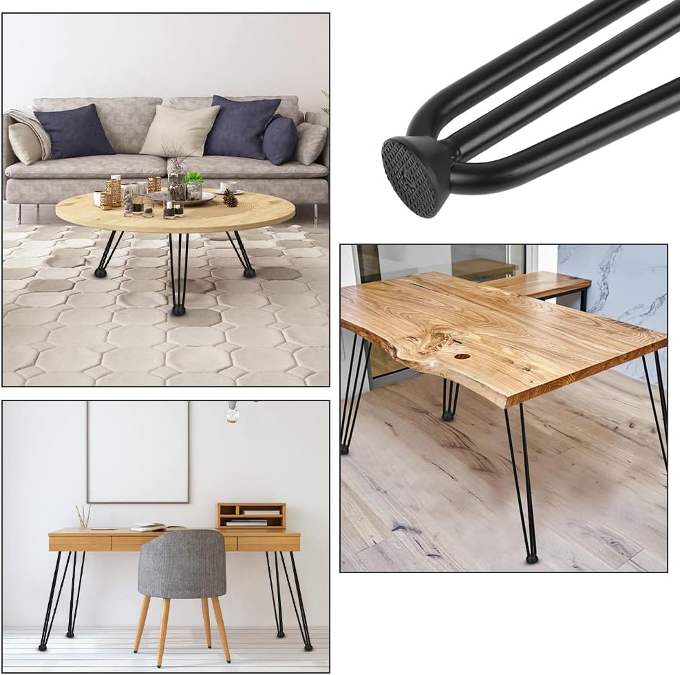 Jopassy 4er Set Haarnadel Tischbein Hairpin Legs, DIY Tischbeine mit Bodenschoner und Schrauben, Sch