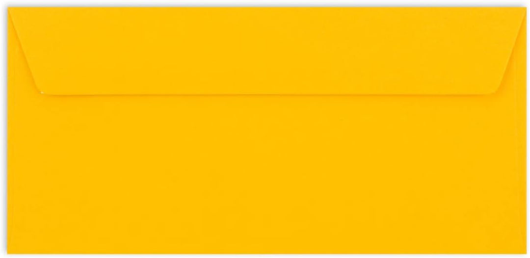 150 Brief-Umschläge DIN Lang - Honiggelb - 110 g/m² - 11 x 22 cm - sehr formstabil - Haftklebung - Q