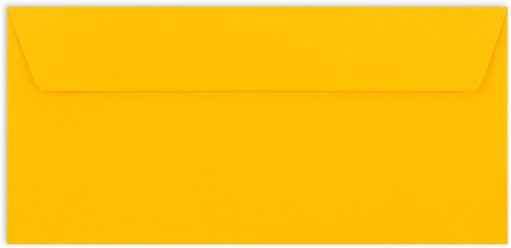 150 Brief-Umschläge DIN Lang - Honiggelb - 110 g/m² - 11 x 22 cm - sehr formstabil - Haftklebung - Q