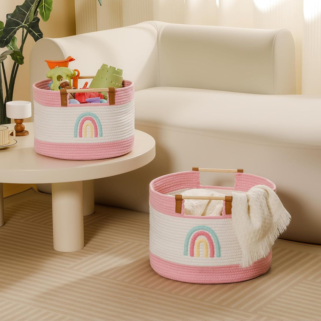 Grosser Deckenkorb für das Wohnzimmer 35L Baby-Wäschekorb Spielzeugkorb für Babys Kleinkinder Aufbew