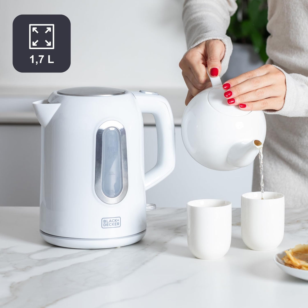 BLACK+DECKER BXKE2204E - Wasserkocher, 1,7 l, 2200 W, 360°-Sockel, leicht, Abschaltautomatik bei koc