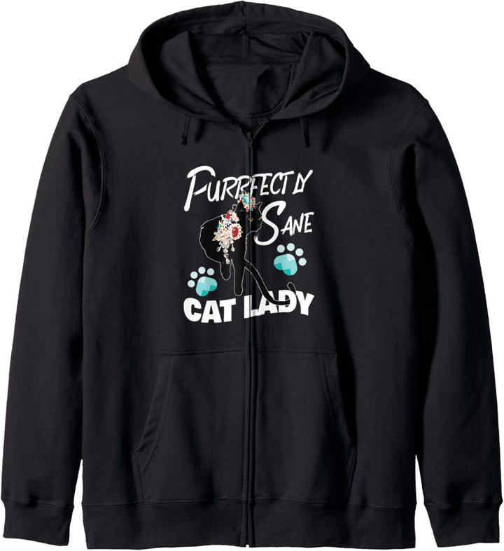 Purrfectly Sane Cat Lady - Funny Crazy Cat Lovers Gift Kapuzenjacke