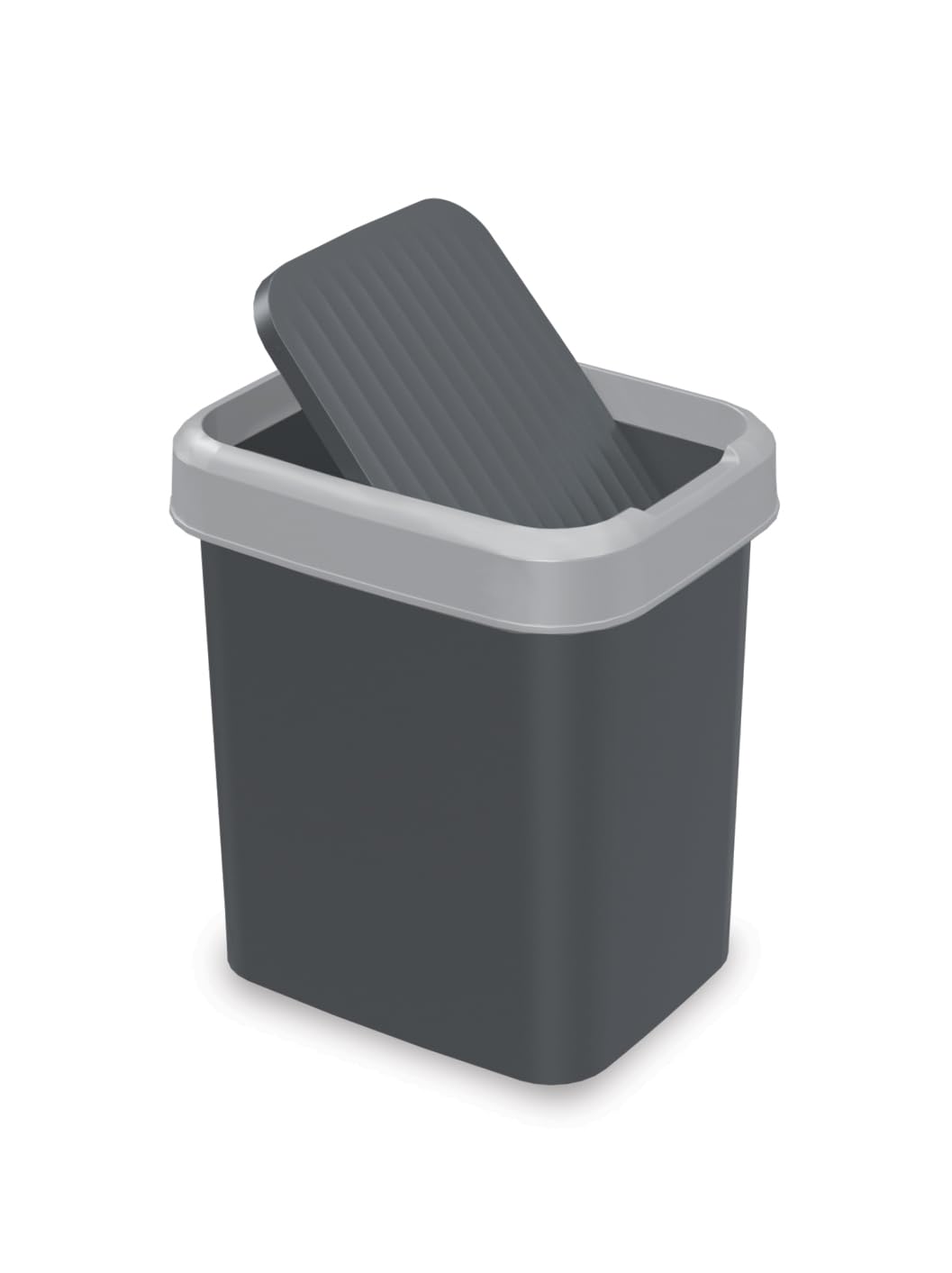 Plana FLIP BIN Mülltonne - mit Öffnung in 2 richtungen - Mülleimer Küche - Abfalleimer Küche mit Dec