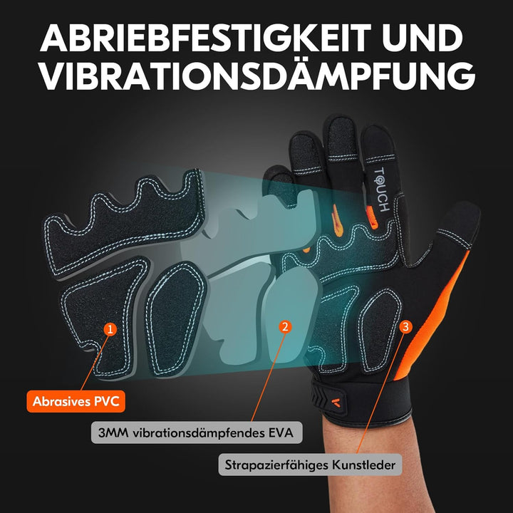 Vgo... 2 Paare hohe Mechnische Arbeitshandschuhe, für grosse Belastungsarbeit, Vibration-Schutz-Hand
