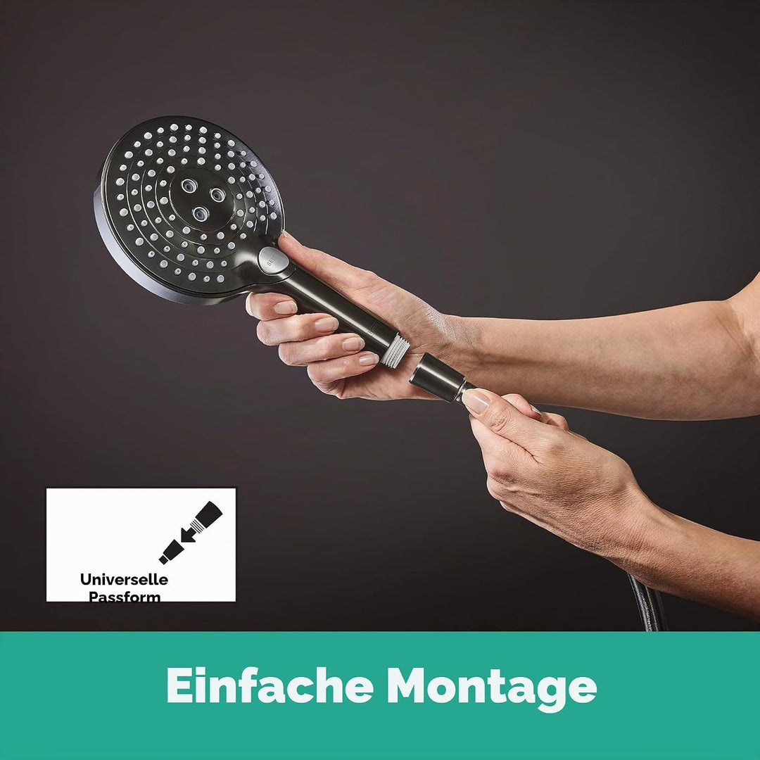 hansgrohe Raindance Select S - Duschkopf, Handbrause mit 3 Strahlarten (inkl. PowderRain), runde Dus