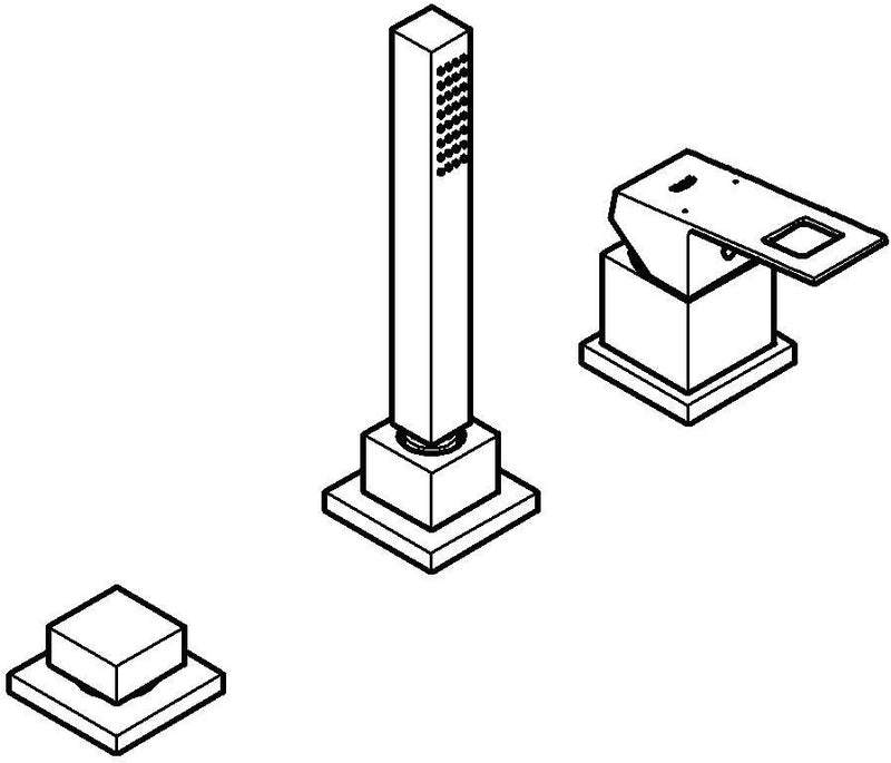 GROHE Eurocube Badarmaturen (3-Loch Einhand-Wannenkombination) chrom, 19966000